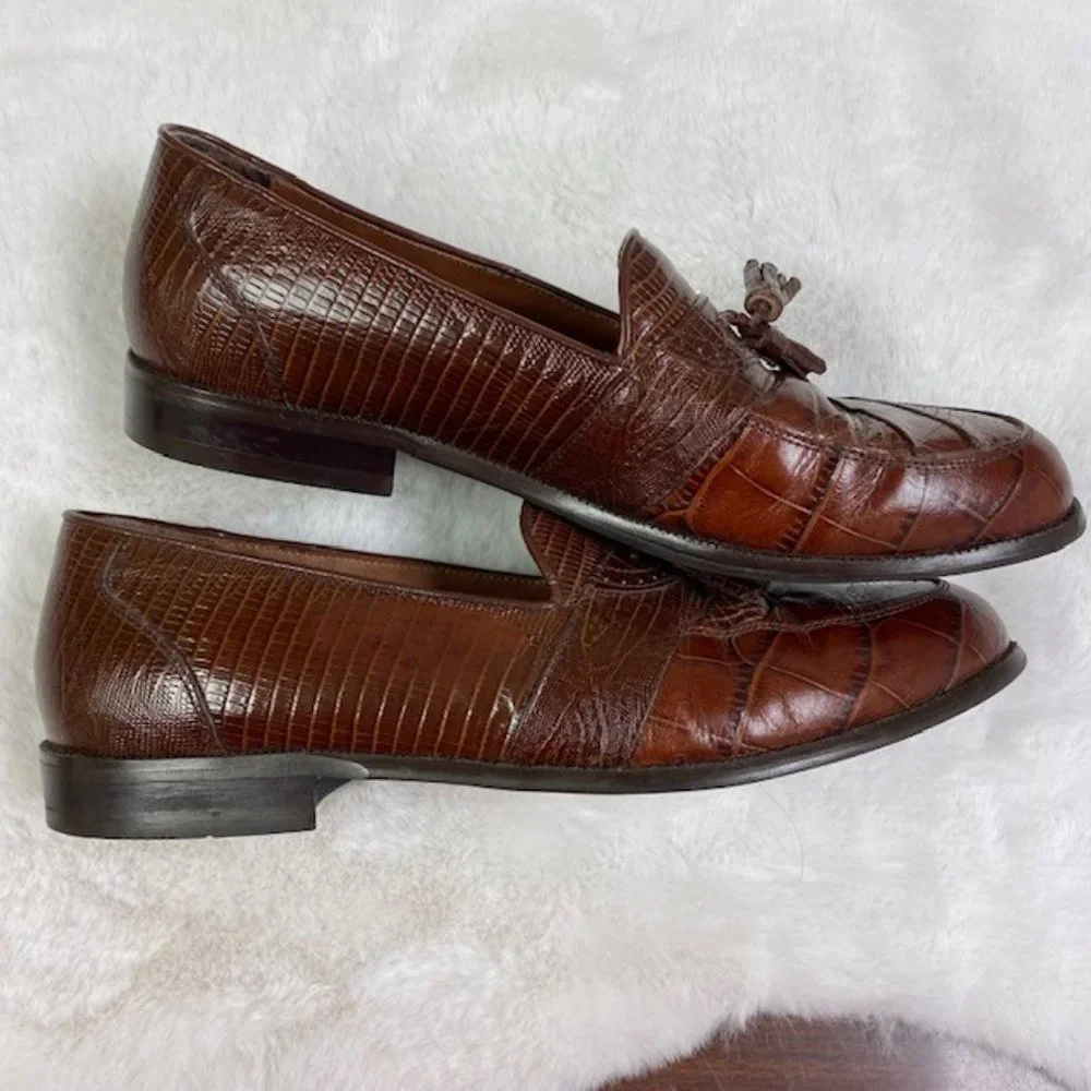 Stacy Adams Genuine Snake Skin & Leather Loafers, size‎ 10.5